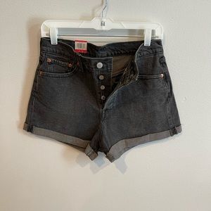 Levi's High-waisted wedgie shorts Denim black Womens size 8/29